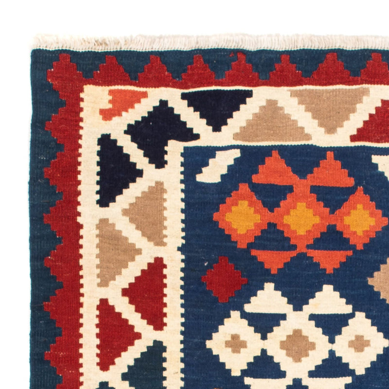 Alfombra Kelim - Oriental cuadrado  - 103 x 100 cm - azul oscuro