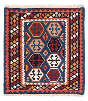 Alfombra Kelim - Oriental cuadrado  - 102 x 100 cm - azul