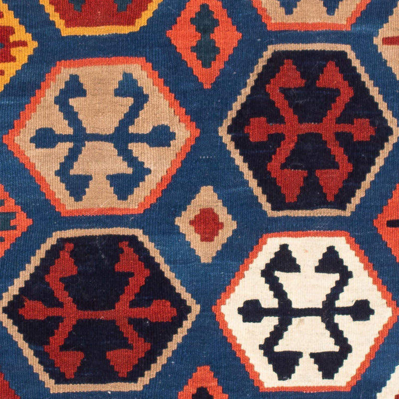 Alfombra Kelim - Oriental cuadrado  - 102 x 100 cm - azul