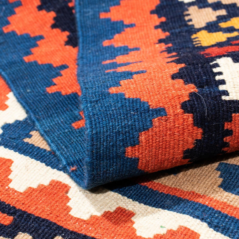 Alfombra Kelim - Oriental cuadrado  - 102 x 100 cm - azul