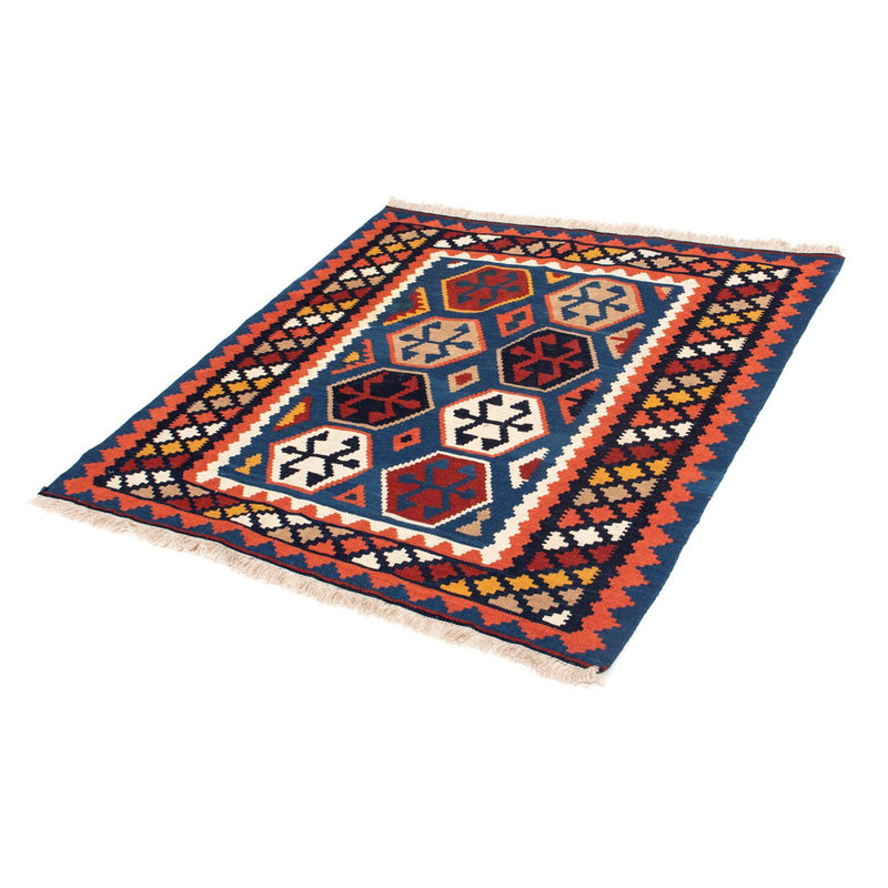 Alfombra Kelim - Oriental cuadrado  - 102 x 100 cm - azul