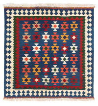 Alfombra Kelim - Oriental cuadrado  - 103 x 100 cm - azul oscuro