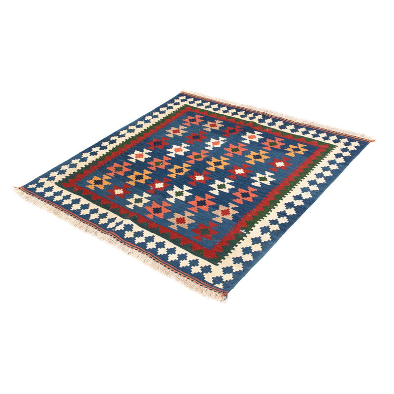 Alfombra Kelim - Oriental cuadrado  - 103 x 100 cm - azul oscuro