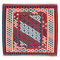 Alfombra Kelim - Oriental cuadrado  - 100 x 95 cm - azul oscuro