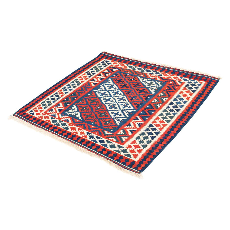 Alfombra Kelim - Oriental cuadrado  - 100 x 95 cm - azul oscuro