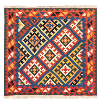 Alfombra Kelim - Oriental cuadrado  - 104 x 100 cm - azul oscuro