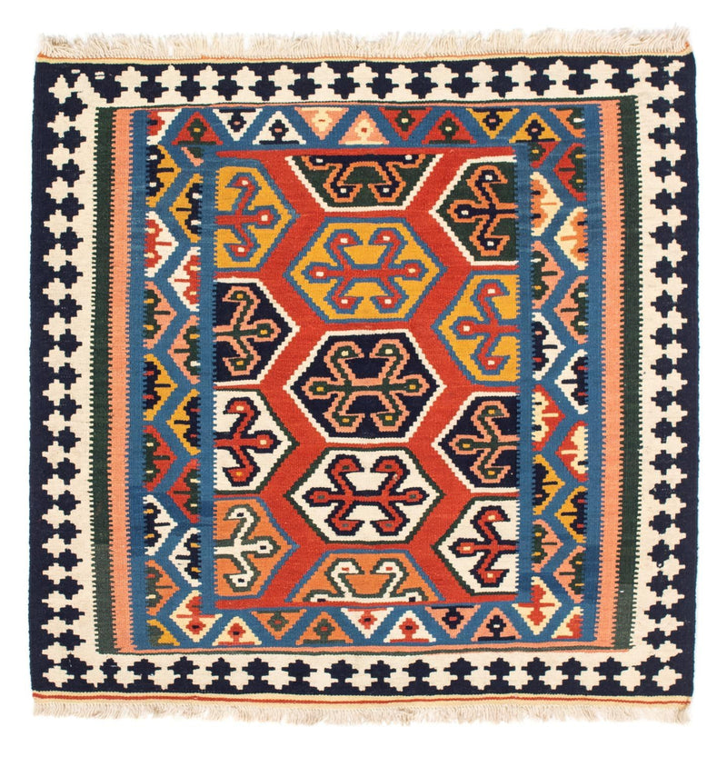 Alfombra Kelim - Oriental cuadrado  - 105 x 103 cm - rojo