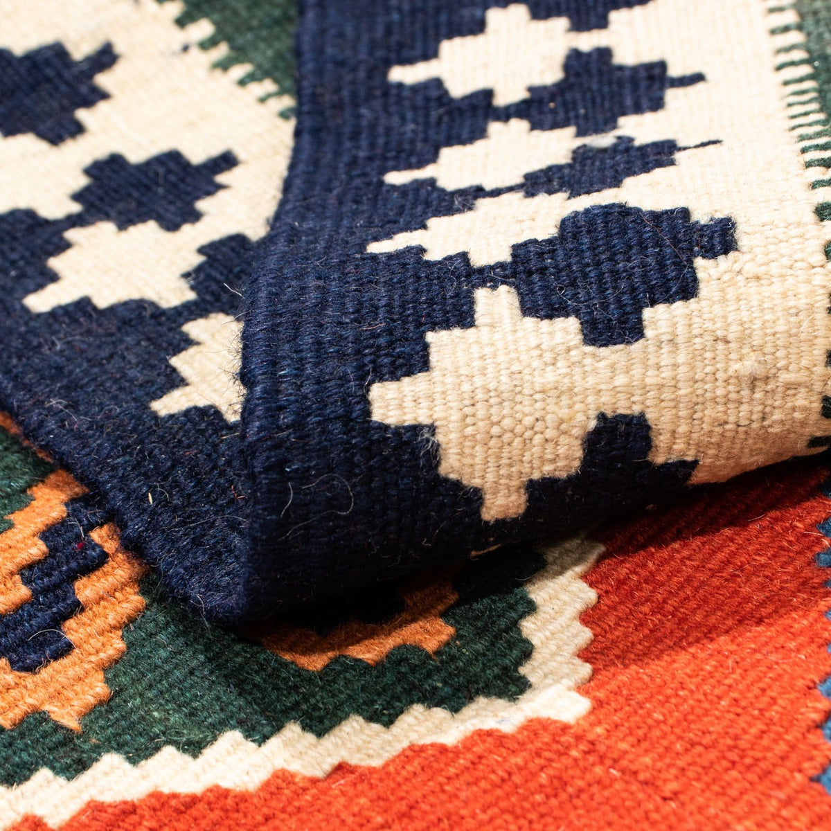 Alfombra Kelim - Oriental cuadrado  - 105 x 103 cm - rojo