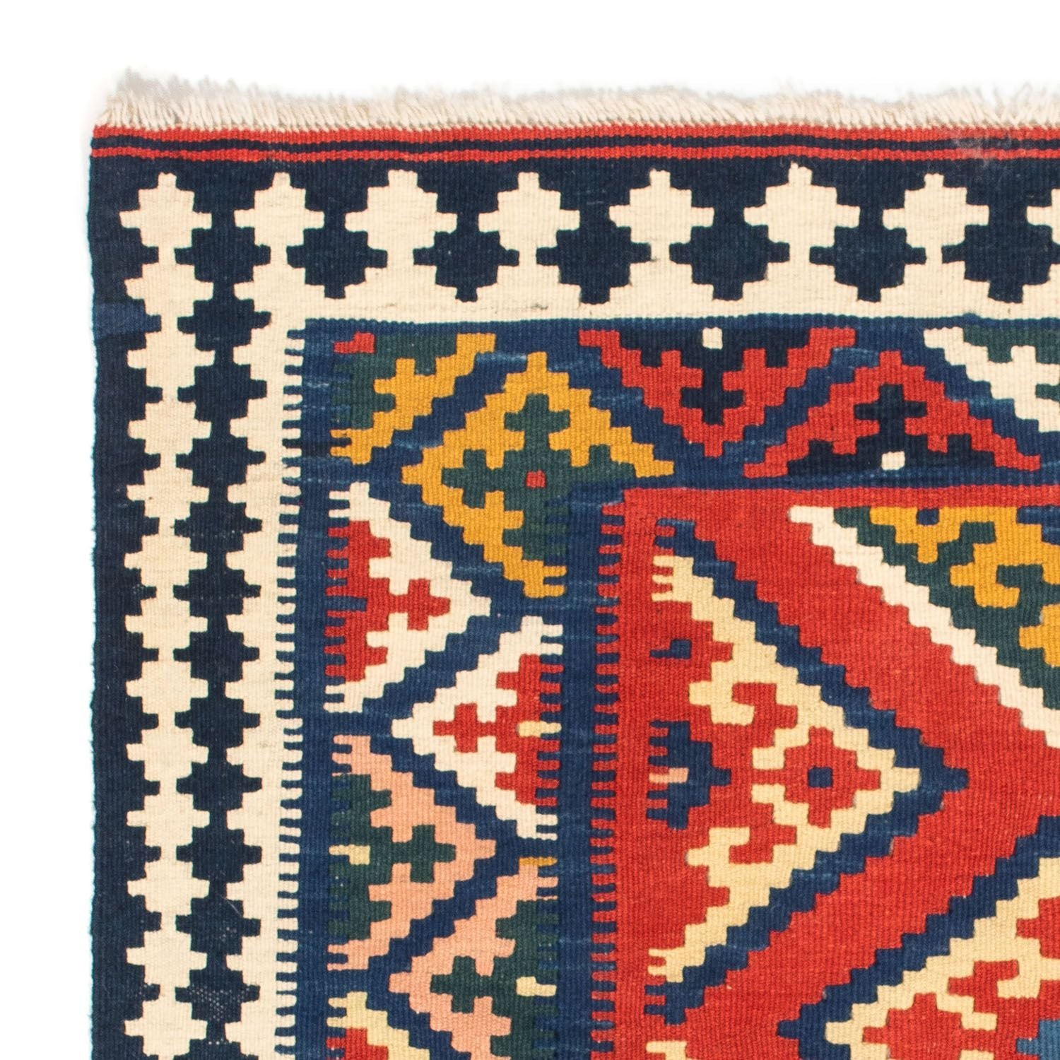 Alfombra Kelim - Oriental cuadrado  - 107 x 103 cm - rojo