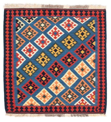 Alfombra Kelim - Oriental cuadrado  - 110 x 107 cm - azul