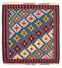 Alfombra Kelim - Oriental cuadrado  - 110 x 107 cm - azul