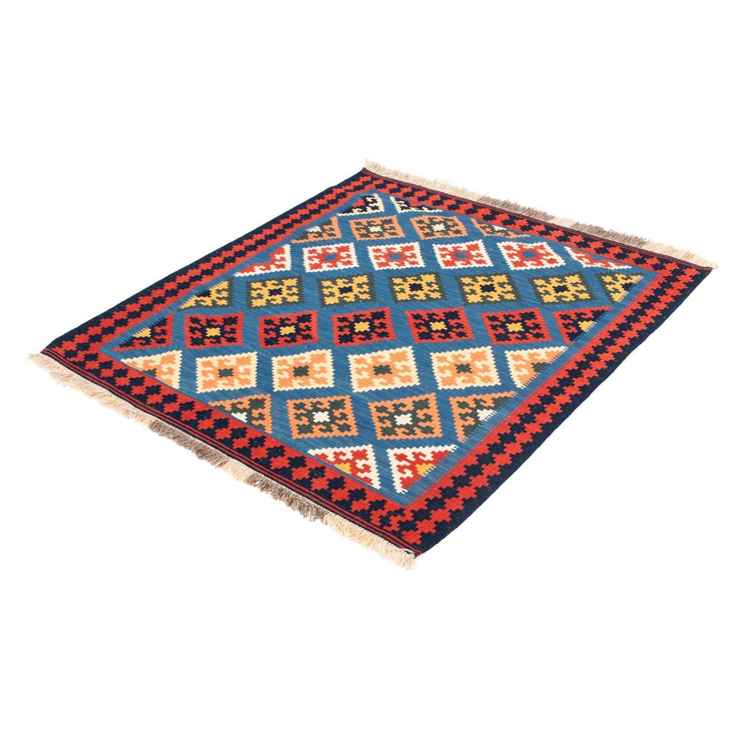 Alfombra Kelim - Oriental cuadrado  - 110 x 107 cm - azul