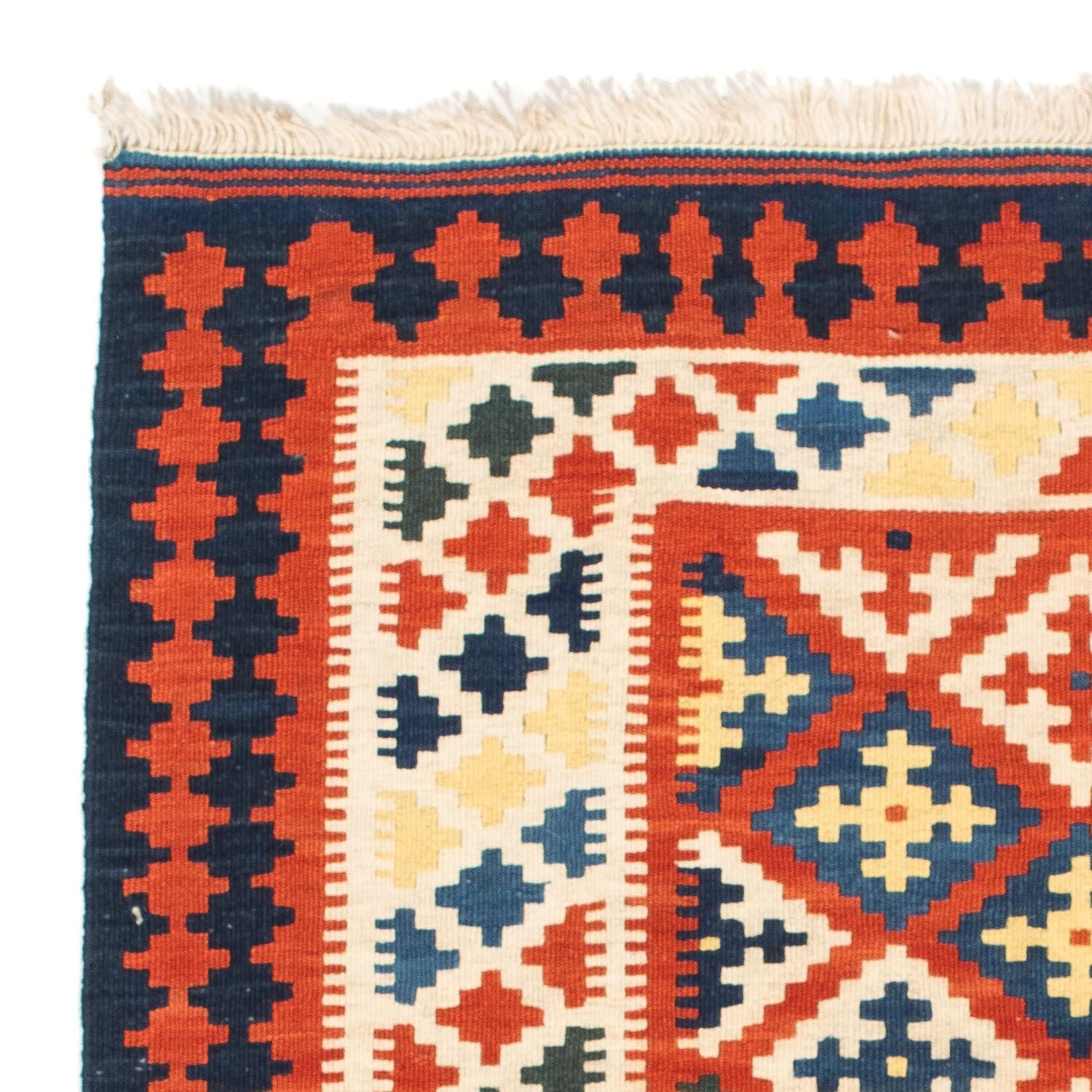 Alfombra Kelim - Oriental cuadrado  - 107 x 100 cm - rojo oscuro