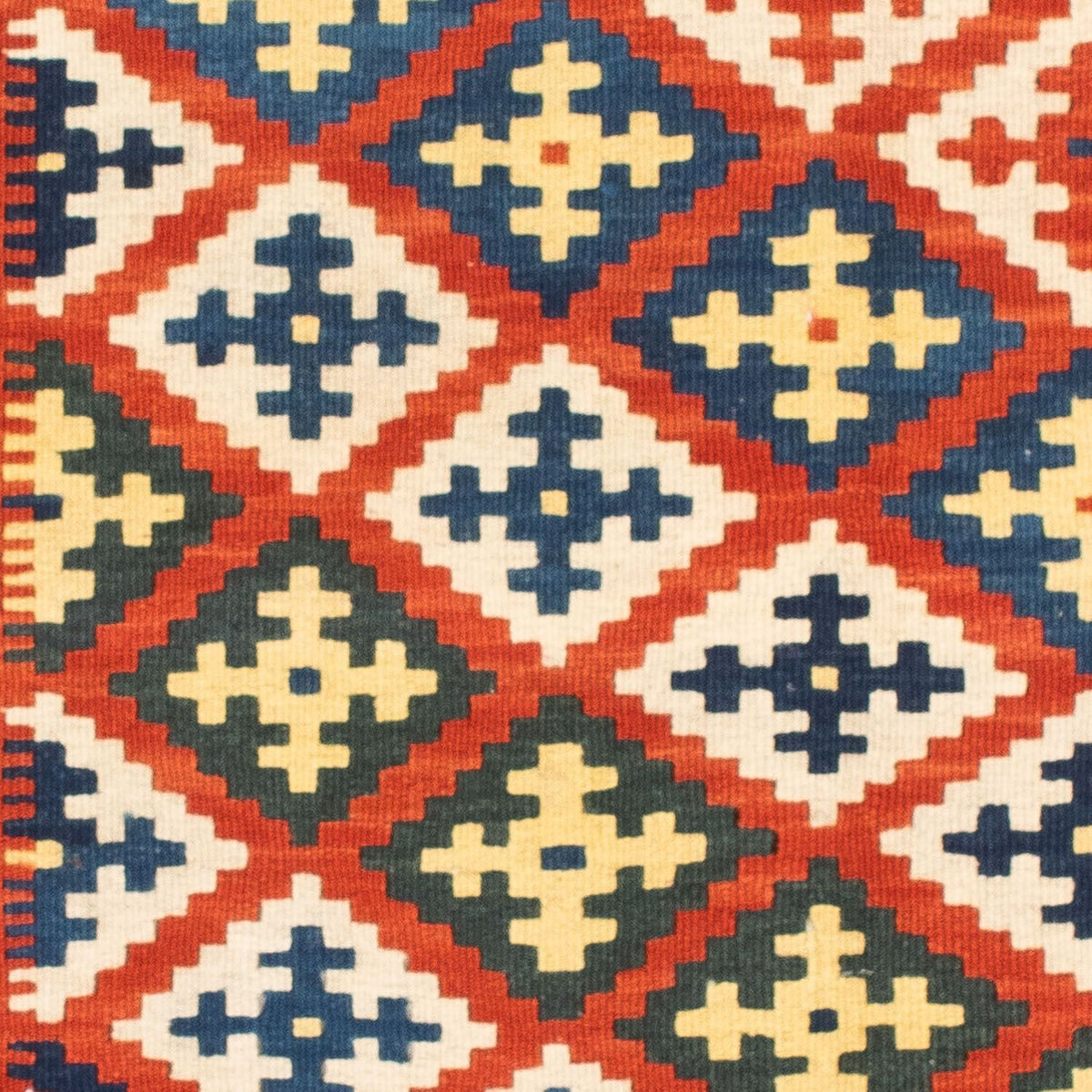 Alfombra Kelim - Oriental cuadrado  - 107 x 100 cm - rojo oscuro