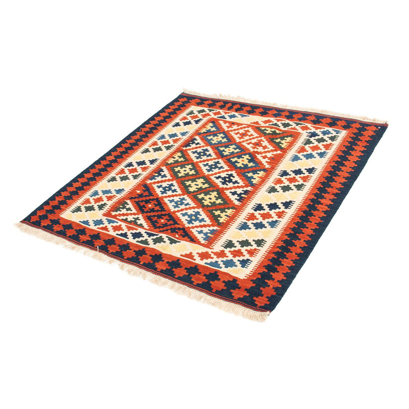 Alfombra Kelim - Oriental cuadrado  - 107 x 100 cm - rojo oscuro