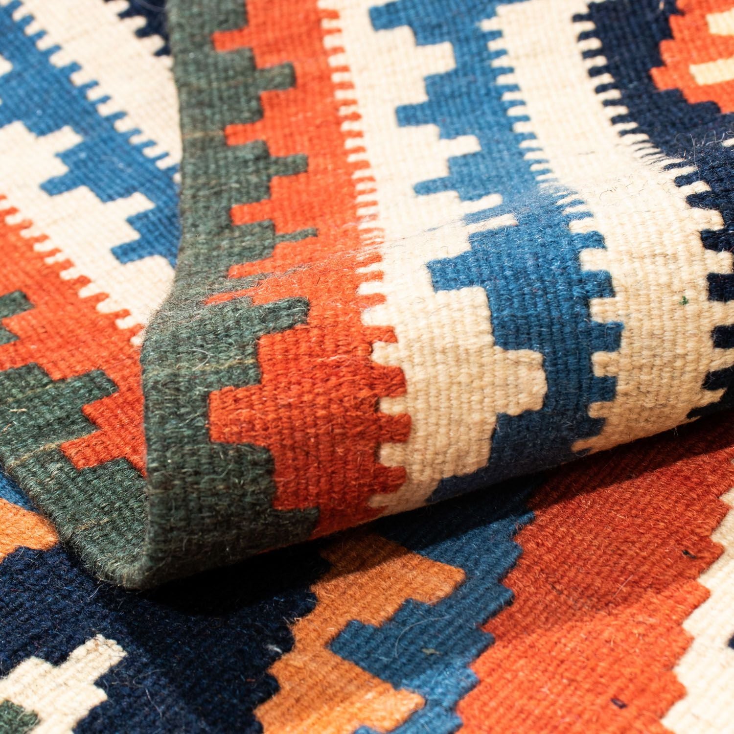 Alfombra Kelim - Oriental cuadrado  - 114 x 102 cm - rojo