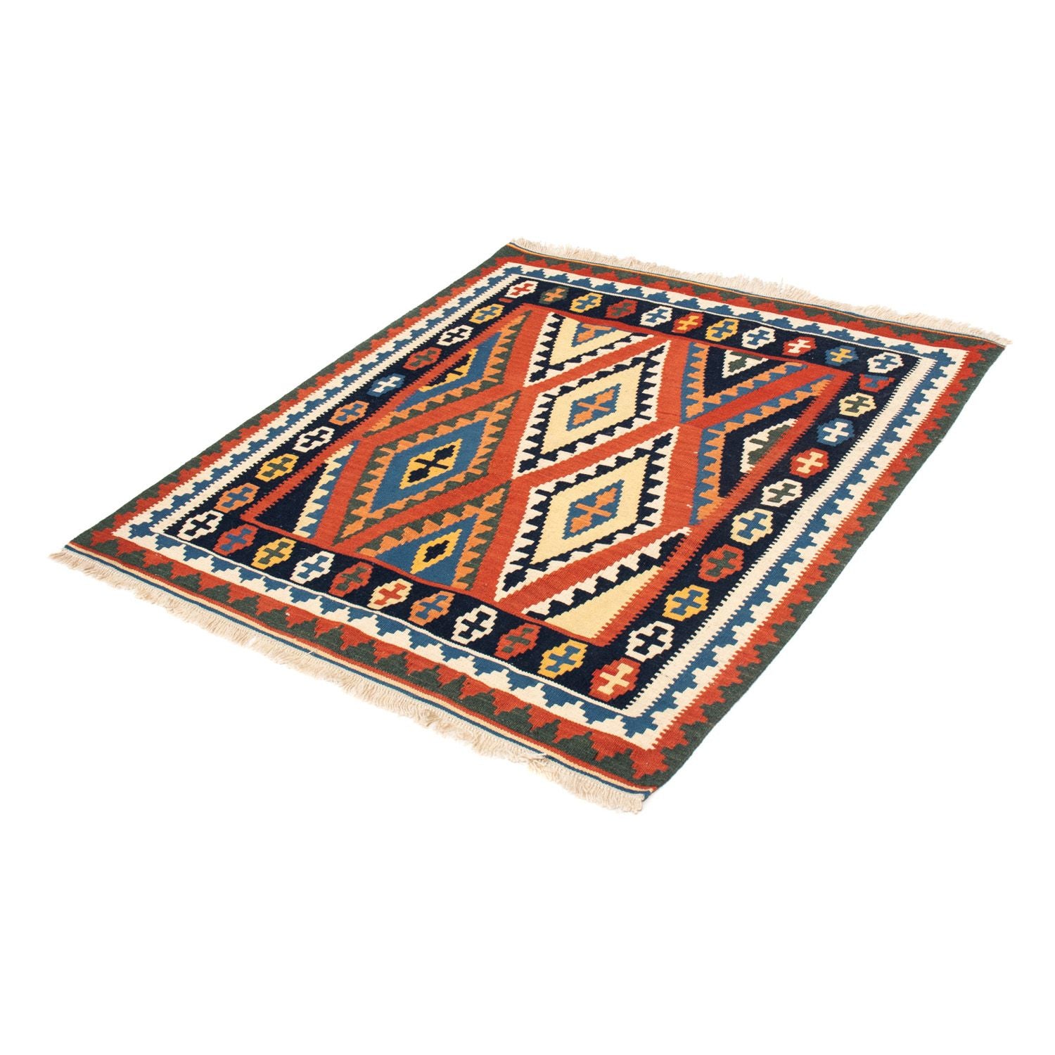 Alfombra Kelim - Oriental cuadrado  - 114 x 102 cm - rojo