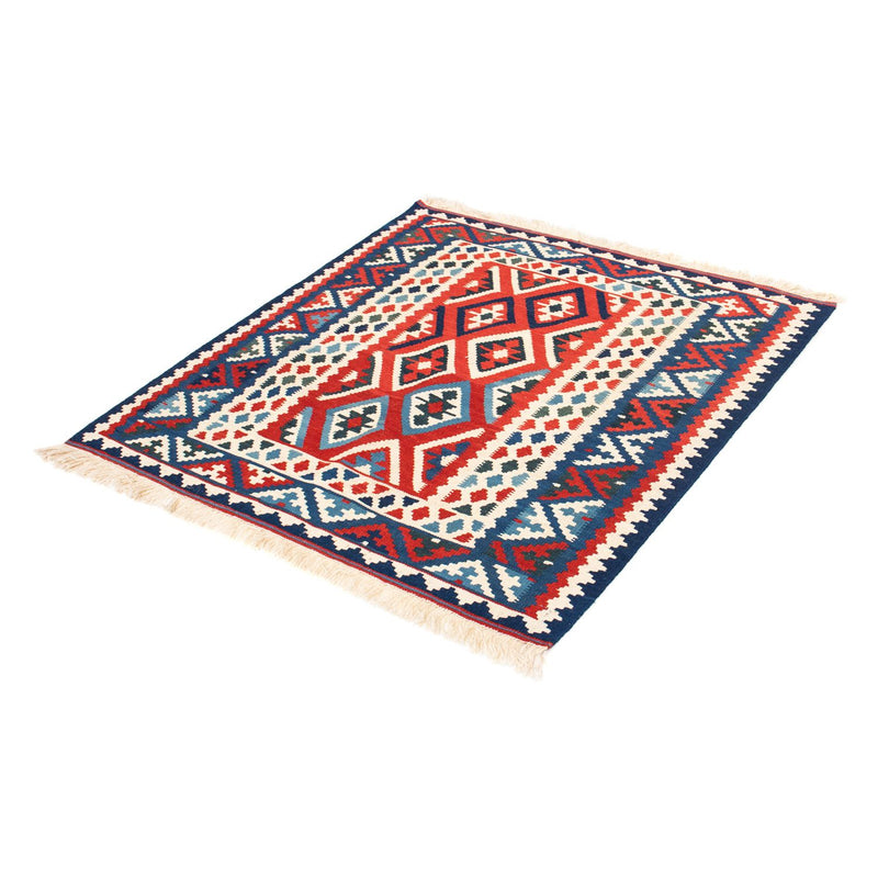 Alfombra Kelim - Oriental cuadrado  - 104 x 102 cm - rojo oscuro