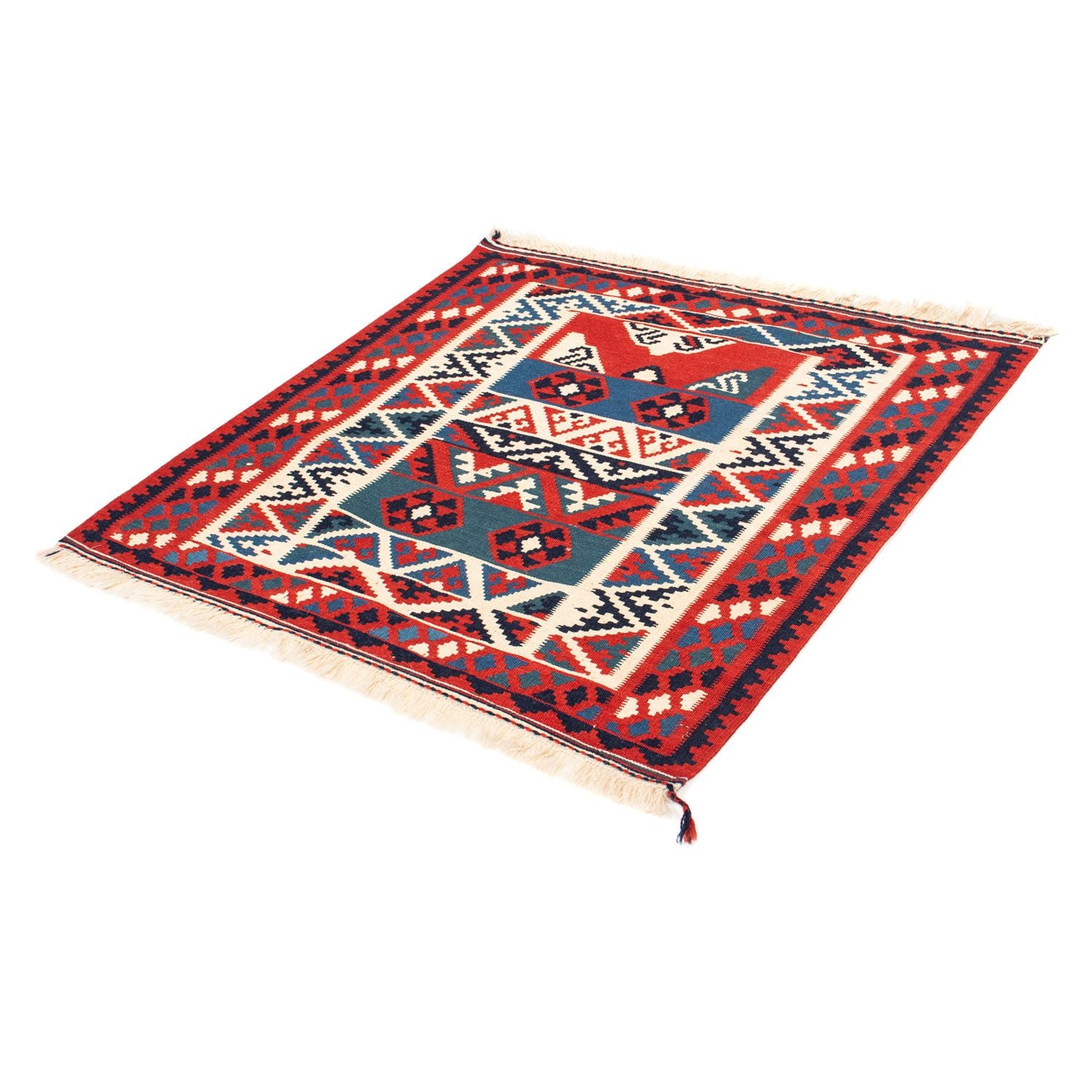 Alfombra Kelim - Oriental cuadrado  - 103 x 100 cm - multicolor