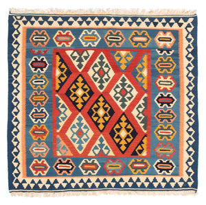 Alfombra Kelim - Oriental cuadrado  - 108 x 97 cm - óxido
