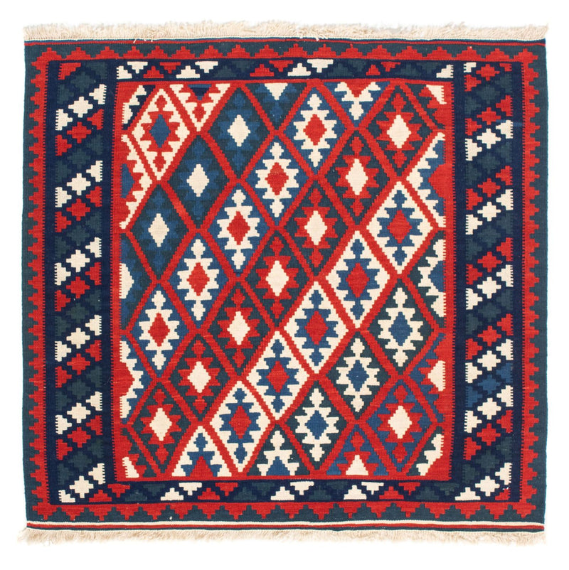 Alfombra Kelim - Oriental cuadrado  - 102 x 94 cm - rojo oscuro