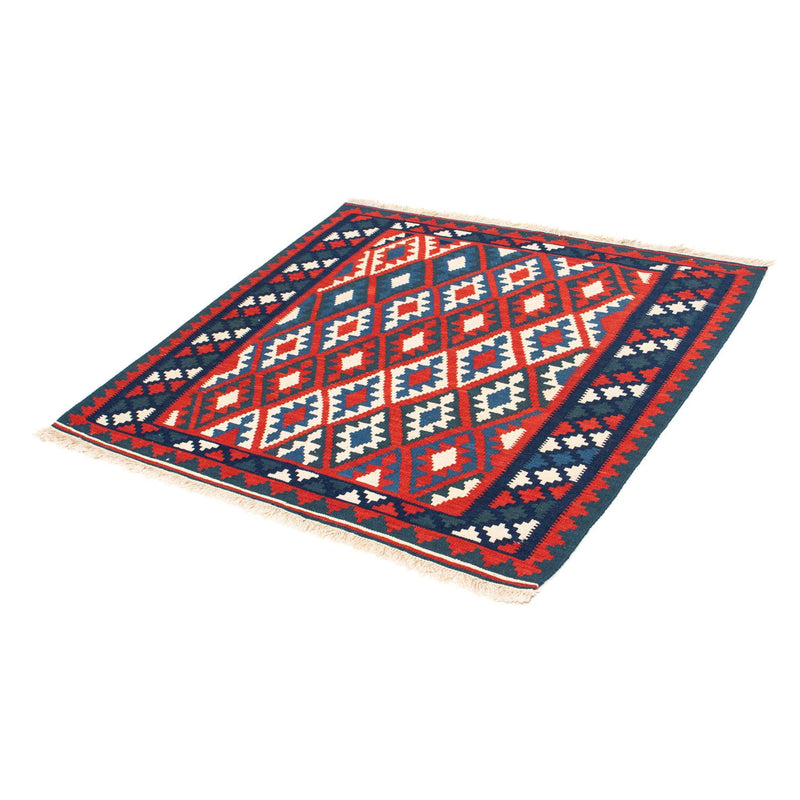 Alfombra Kelim - Oriental cuadrado  - 102 x 94 cm - rojo oscuro