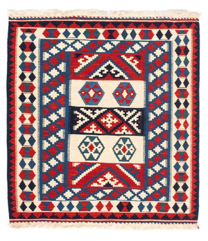 Alfombra Kelim - Oriental cuadrado  - 105 x 102 cm - azul oscuro