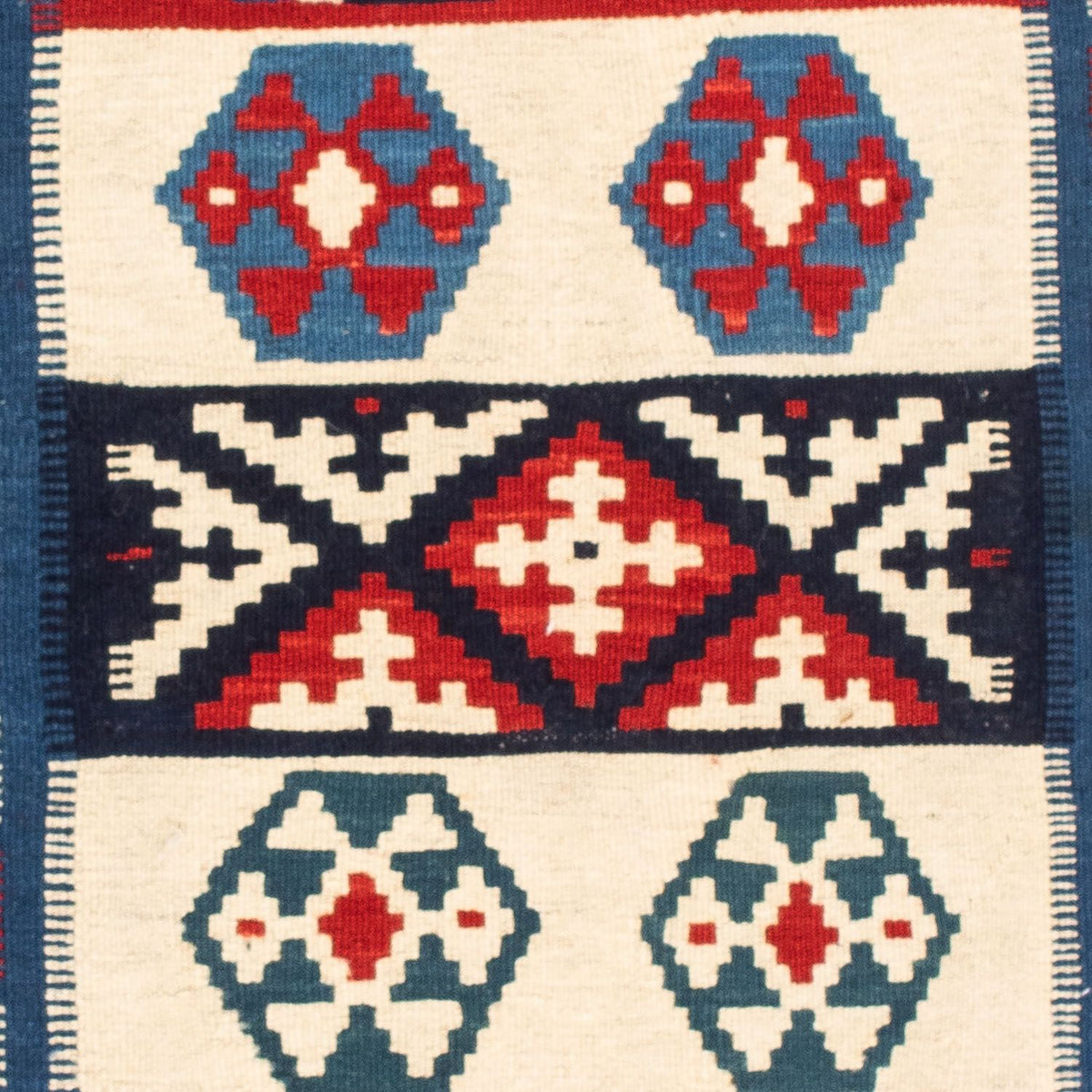 Alfombra Kelim - Oriental cuadrado  - 105 x 102 cm - azul oscuro