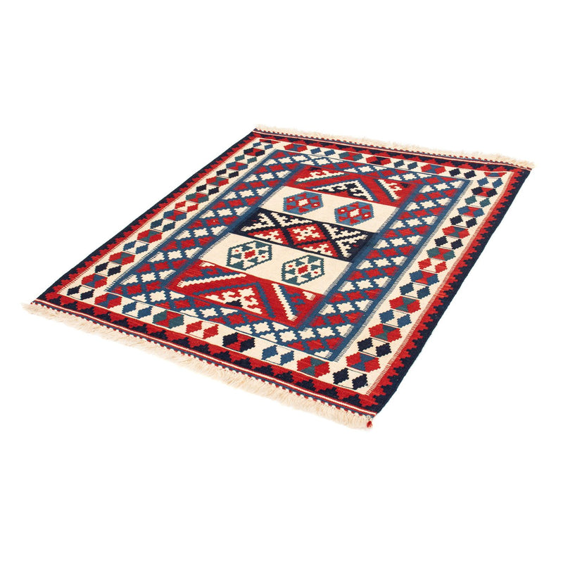 Alfombra Kelim - Oriental cuadrado  - 105 x 102 cm - azul oscuro
