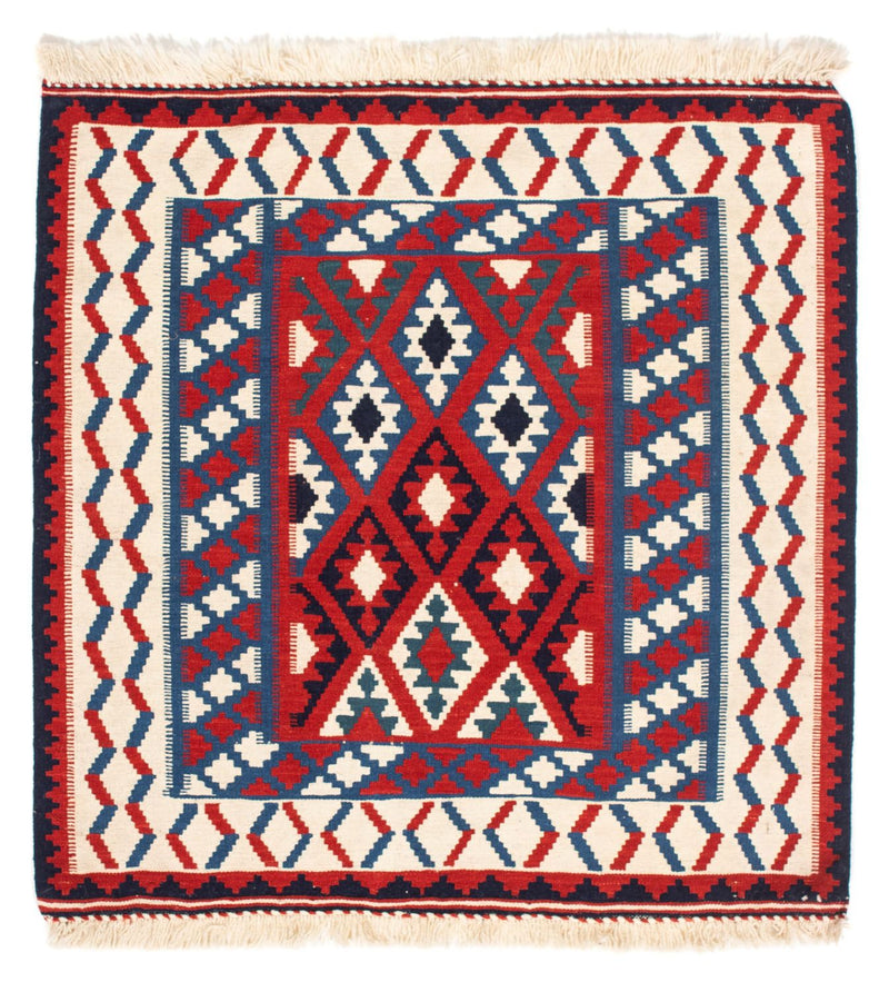Alfombra Kelim - Oriental cuadrado  - 106 x 103 cm - rojo oscuro