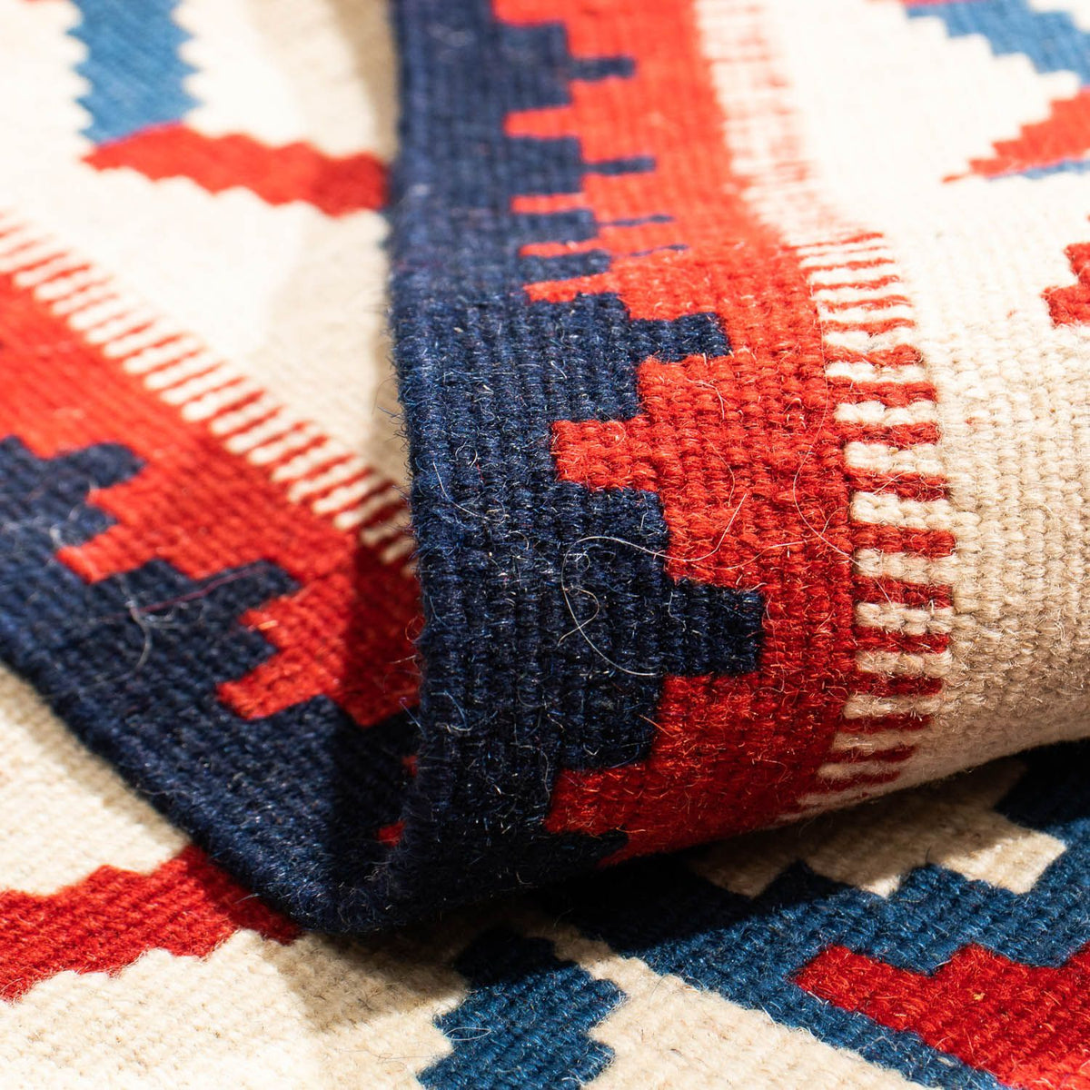 Alfombra Kelim - Oriental cuadrado  - 106 x 103 cm - rojo oscuro