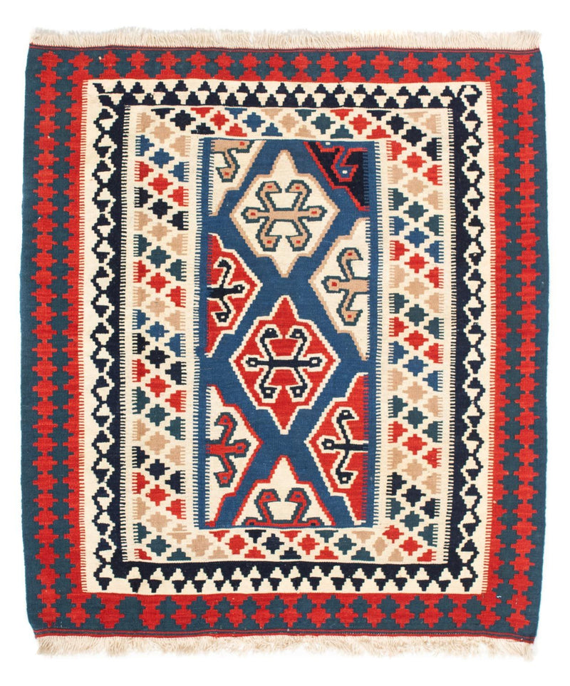 Alfombra Kelim - Oriental cuadrado  - 125 x 110 cm - azul