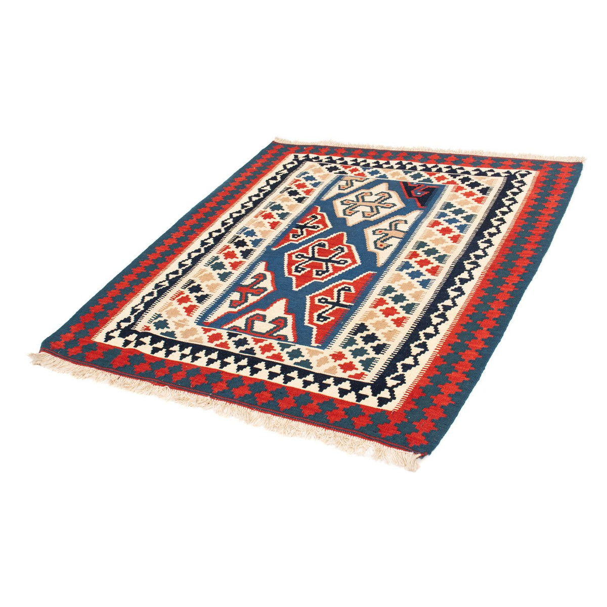 Alfombra Kelim - Oriental cuadrado  - 125 x 110 cm - azul