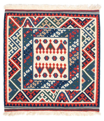 Alfombra Kelim - Oriental cuadrado  - 117 x 102 cm - azul oscuro