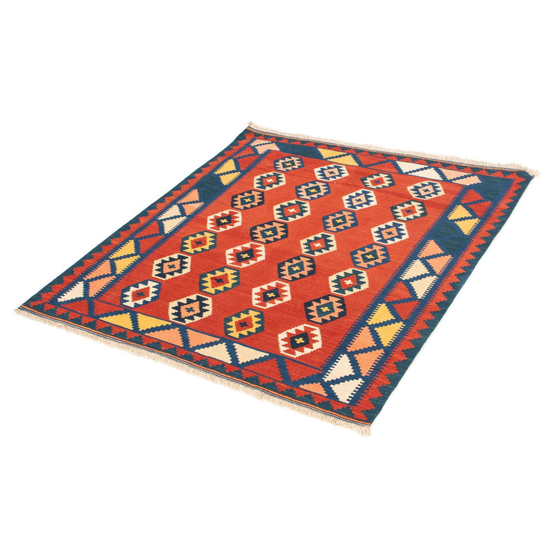 Alfombra Kelim - Oriental cuadrado  - 106 x 99 cm - rojo oscuro