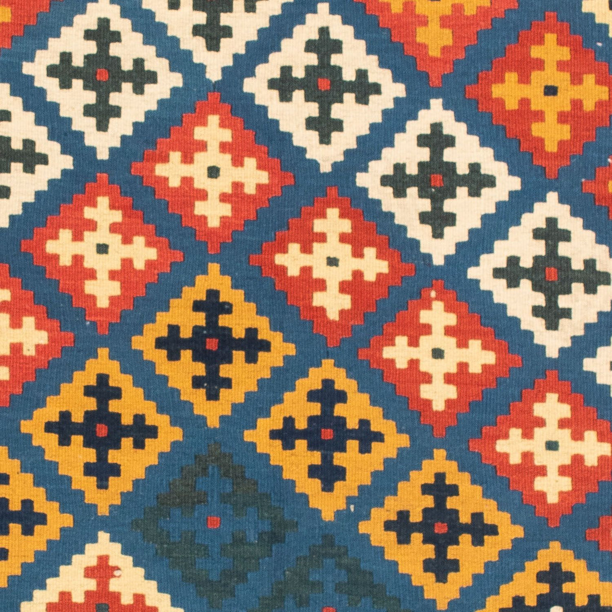 Alfombra Kelim - Oriental cuadrado  - 104 x 100 cm - azul oscuro