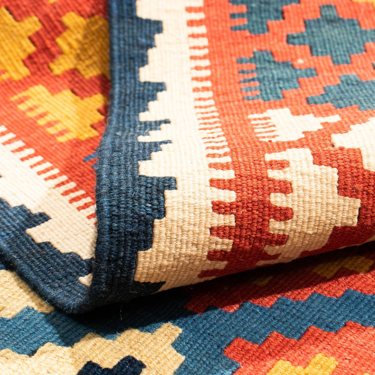 Alfombra Kelim - Oriental cuadrado  - 104 x 100 cm - azul oscuro