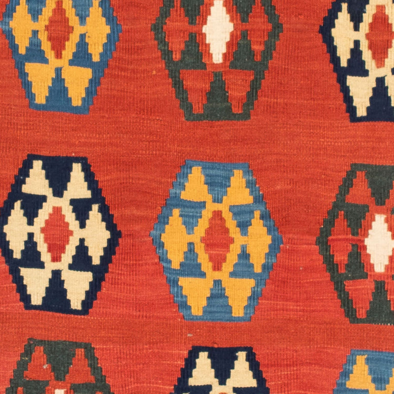 Alfombra Kelim - Oriental cuadrado  - 105 x 100 cm - rojo oscuro