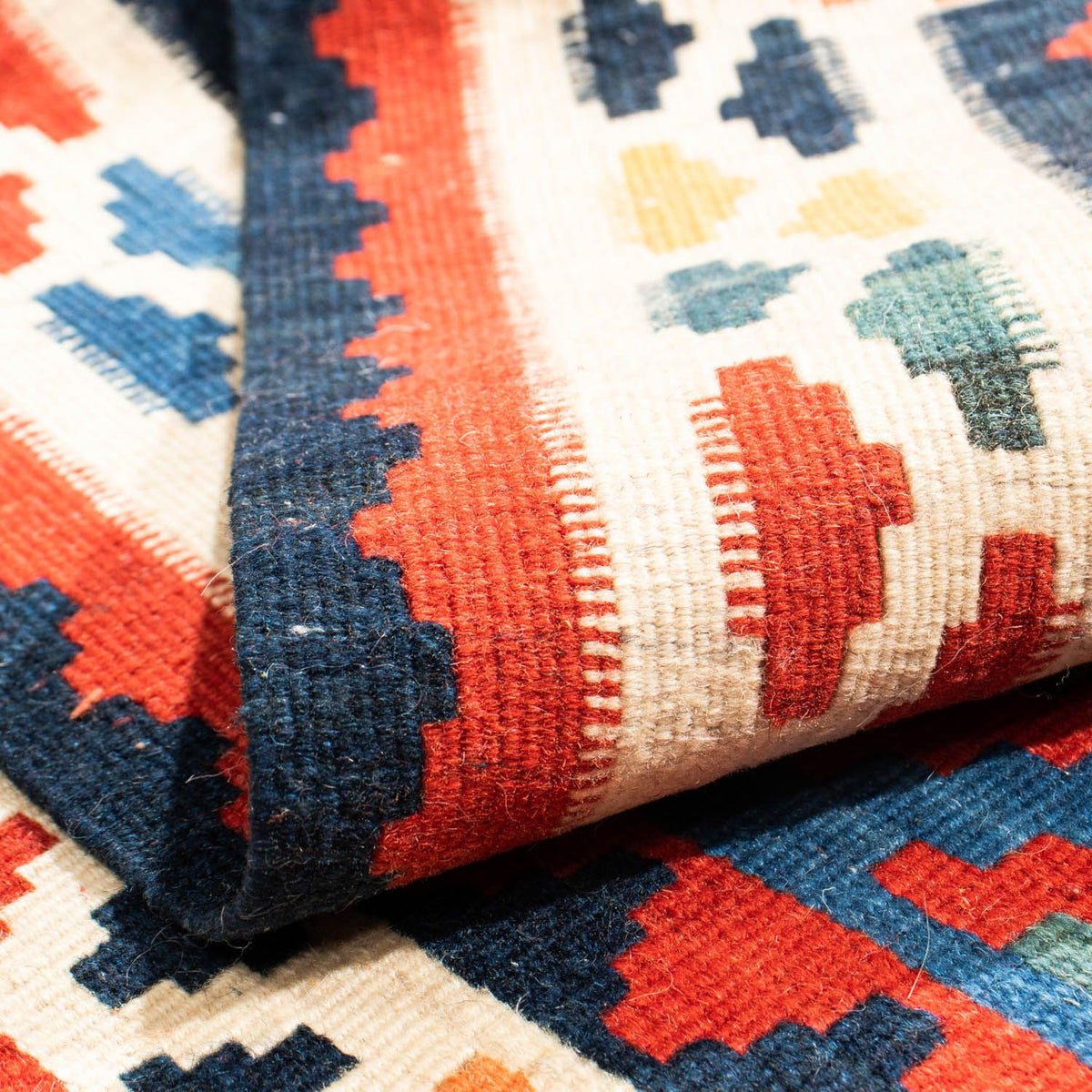 Alfombra Kelim - Oriental cuadrado  - 104 x 97 cm - azul