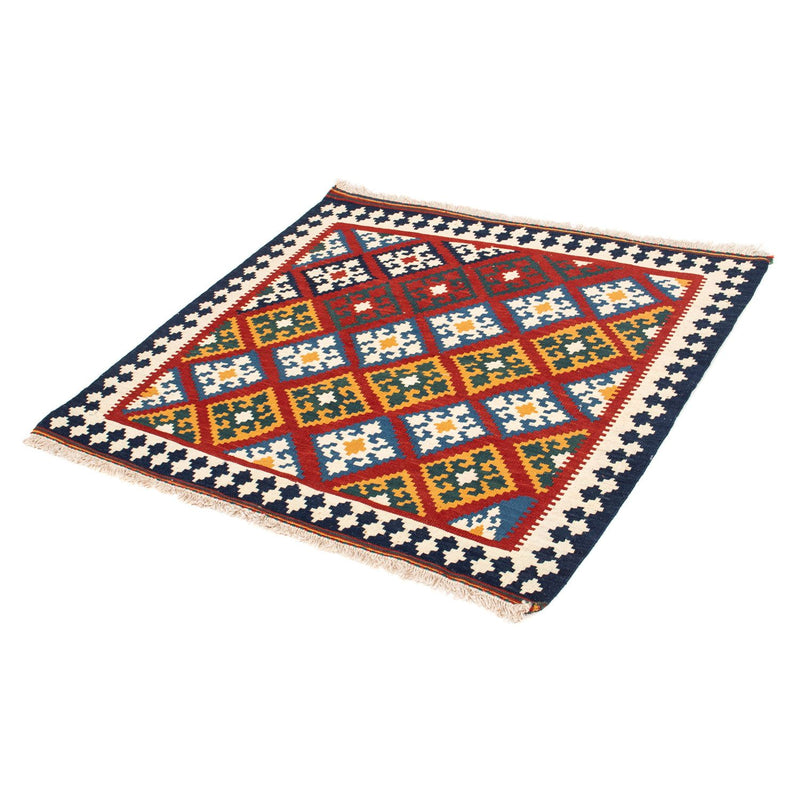Alfombra Kelim - Oriental cuadrado  - 100 x 97 cm - rojo oscuro