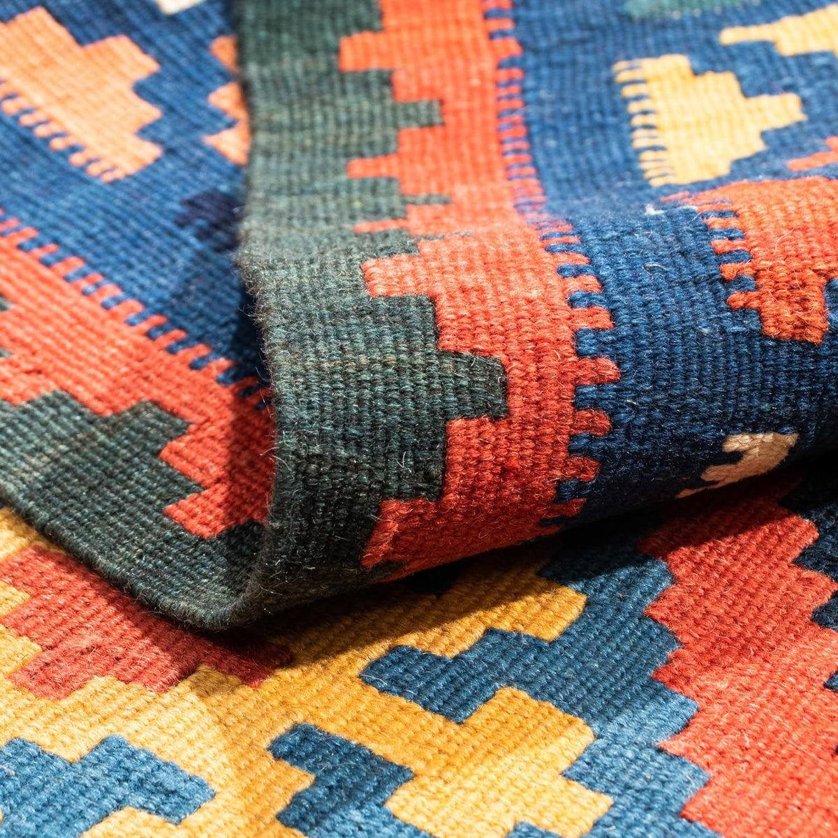 Alfombra Kelim - Oriental cuadrado  - 102 x 101 cm - rojo