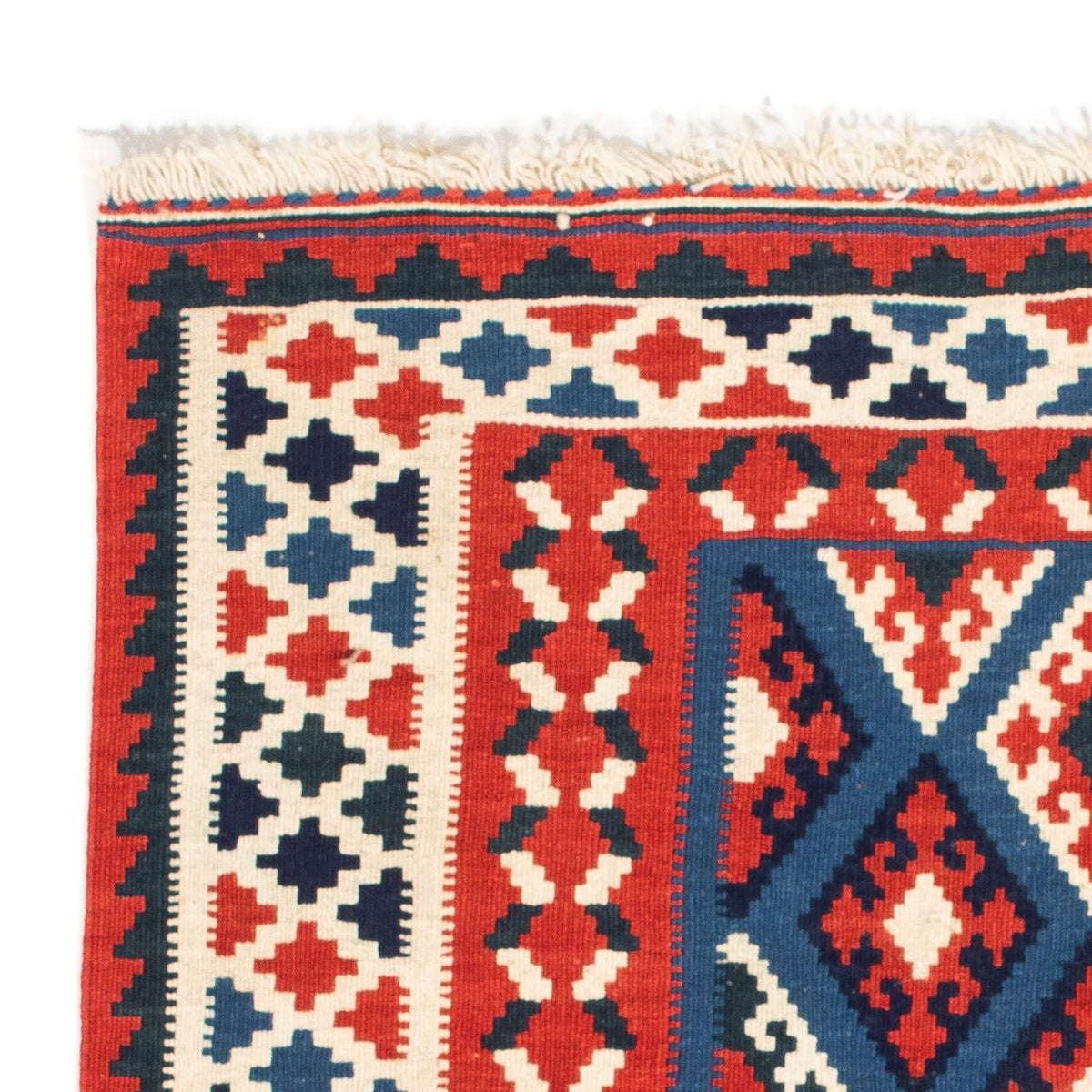 Alfombra Kelim - Oriental cuadrado  - 104 x 100 cm - azul oscuro