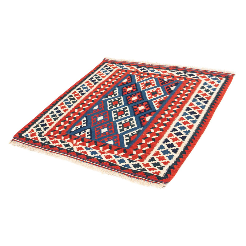 Alfombra Kelim - Oriental cuadrado  - 104 x 100 cm - azul oscuro