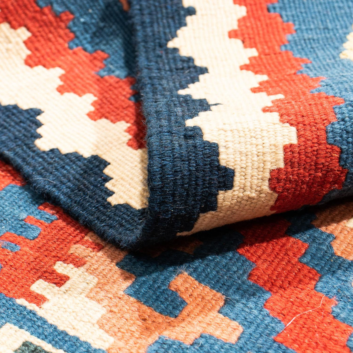 Alfombra Kelim - Oriental cuadrado  - 105 x 101 cm - rojo oscuro