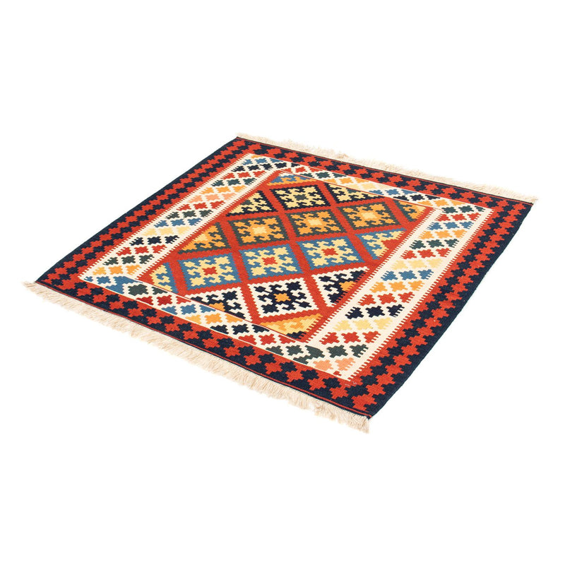 Alfombra Kelim - Oriental cuadrado  - 101 x 93 cm - rojo oscuro