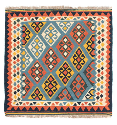 Alfombra Kelim - Oriental cuadrado  - 100 x 98 cm - azul claro