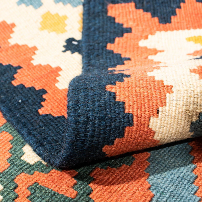 Alfombra Kelim - Oriental cuadrado  - 100 x 98 cm - azul claro