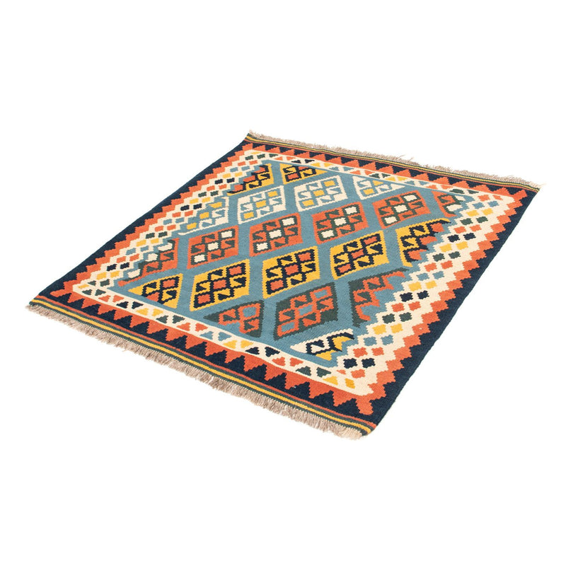 Alfombra Kelim - Oriental cuadrado  - 100 x 98 cm - azul claro