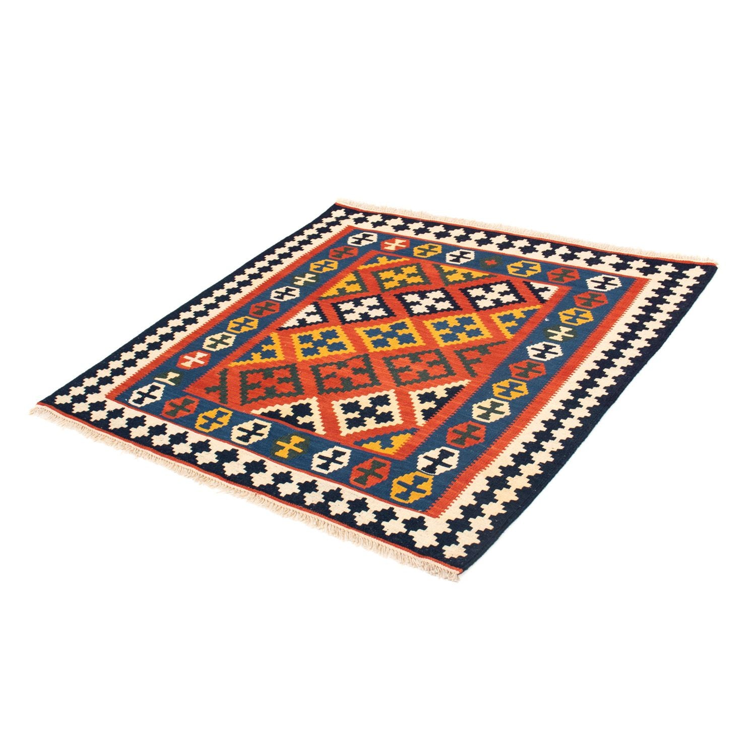 Alfombra Kelim - Oriental cuadrado  - 107 x 105 cm - rojo