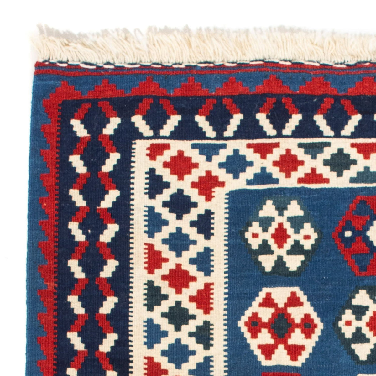 Alfombra Kelim - Oriental cuadrado  - 102 x 100 cm - azul
